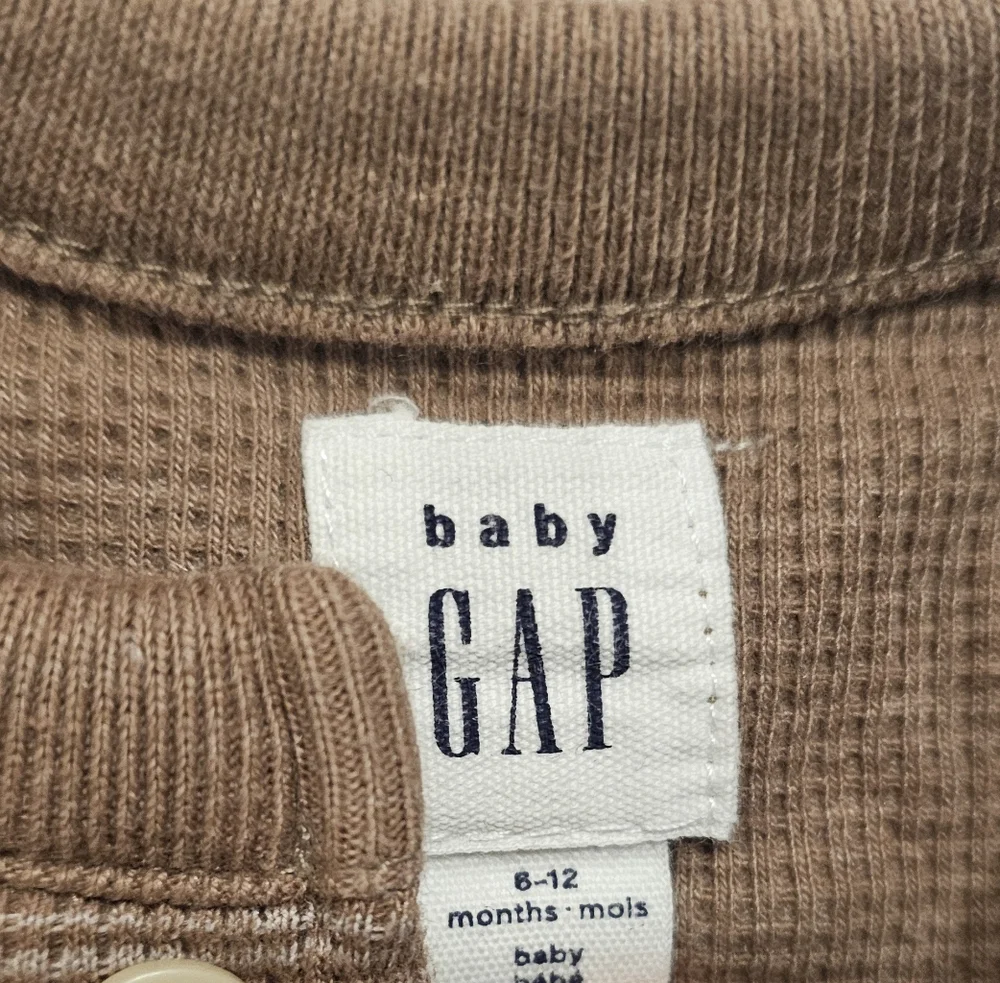 Baby Gap Waffle Footless One Piece- Brown- 6-12 Month